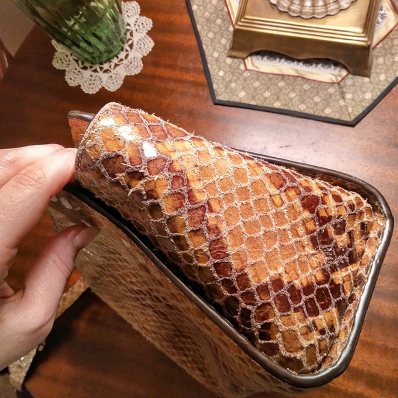 Michael Kors Tan Vegan Snakeskin Crossbody Bag - Picture 4 of 7